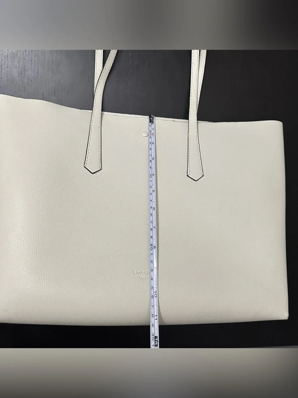 Kate Spade Molly Cabana Dot Pop Large Leather Tote White w/ Pouch